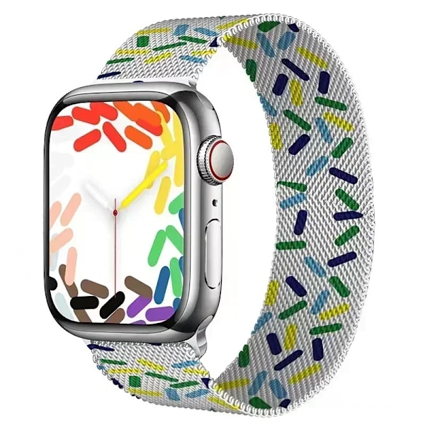 Magnetiskt armband för Apple Watch Band 9 8 7 41 45mm Ultra 2 49mm Herr Dam Metall Andningsbart för IWatch 6 5 4SE 44 40 42mm Bälte RainbowU For 49mm
