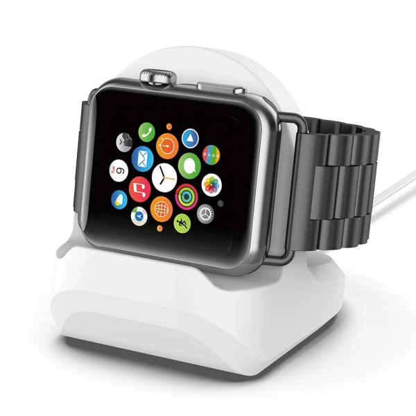 2 i 1 mobiltelefonhållare Watch Laddningsställ Silikon för Apple Smart Watch Stand Laddningsstation för Samsung Xiaomi black