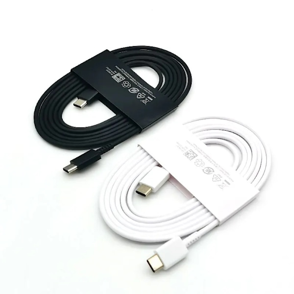 Samsung Laddare 25W Super Snabbladdningsadapter 1.8M Typ C-kabel för Galaxy S20 S21 S22 S23 S24 Ultra Z Flip Fold 6 5 4 3 2 Black-With 3A Cable