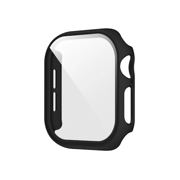 Härdat Glas+Skal för Apple Watch 45mm 41mm 40mm 44mm 42mm 46mm Skyddande Skal PC Stötfångarram För iWatch 10 SE 9 8 7 6 5 4 Black 41mm Series 7 8 9