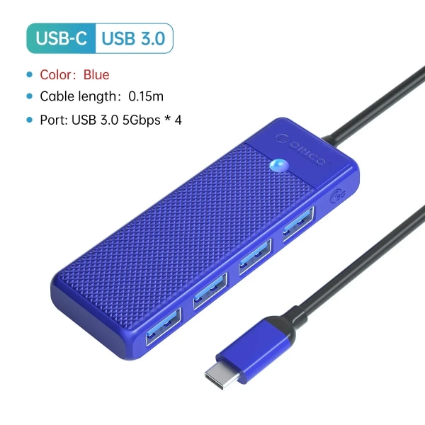 ORICO-Adaptateur HUB USB 3.0 Typ C, Part 4 Portar, 6 000 S6 Ultra-Mince, OTG, Tillbehör PC 4 USB 3.0 15cmUSB C4 CHINA