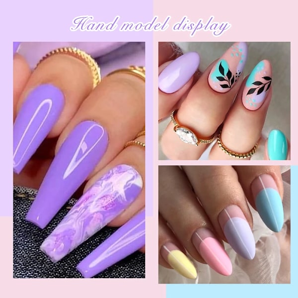 MEET ACROSS 6-pack Gel Nagellack Set Lila Blå Vår Sommar Allt För Dekoration UV Gel Vernis Långvarig Nagelkonst Manikyr ZH24122