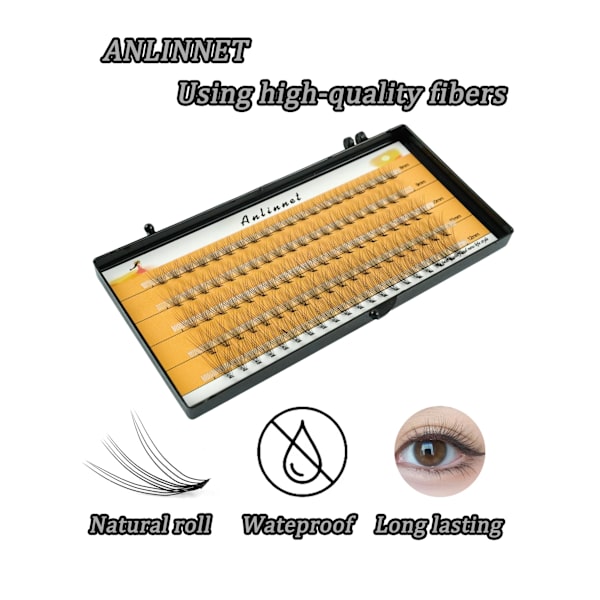 100 Kluster Av 10D/20D Ögonfransar, 8-12Mm Blandade Set, Naturliga Och Mjuka Makeup Falska Ögonfransar, Personlig Ögonfransförlängning 20D-MIX C