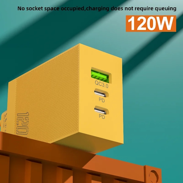 Xiaomi Snabbladdare 120W ny Quick Charge 3.0 USB PD 2-i-1 För iPhone Huawei Samsung Xiaomi Generisk EU US Snabbladdning Fast Charge Cable