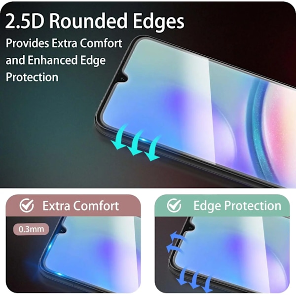 1/4 st Skyddande Härdat Glas För Samsung Galaxy A05 A05s Skärmskydd For Galaxy A05 Tempered glass