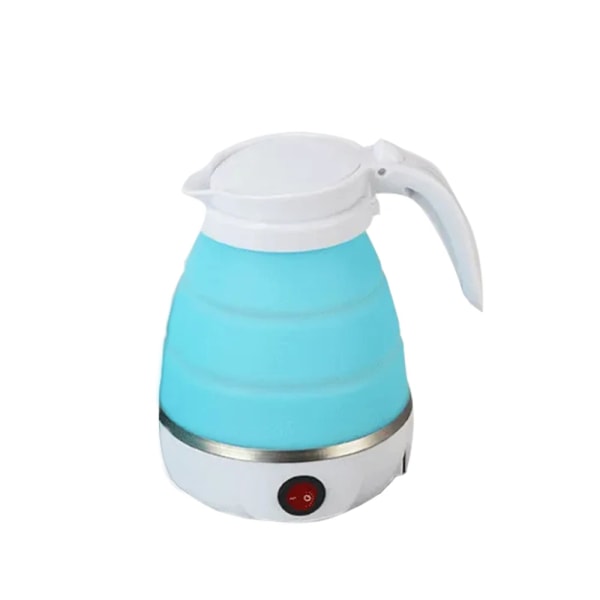 Bouilloire électrique pliante Port électrique Bärbar resa Camping bouilloire 600ML chauffe-eau électrique Bärbar böjlig bouilloire Port EU Plug 220V Blue