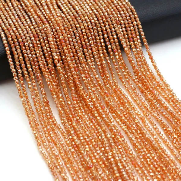 2 mm 2 st/ Set Natursten Spinell Färgglada Små Pärlor Fasettslipade glaspärlor för smyckestillverkning DIY Halsband Armband Tillbehör tangerine yellow