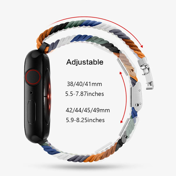 Armband för Apple Watch 46mm 45mm 44mm 49mm 40mm 41mm 42mm Flätad loop correa armband iWatch serie 10 8 9 7 5 se 6 4 Ultra Black Unity-Slim 42 44 45 46 49 mm