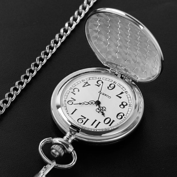 Nytt mode Silver/Brons/Svart/Guld Polsk Slät Kvarts Fickur Smycken Legering watch med kedja Halsband Man Kvinnor Present silver with necklace