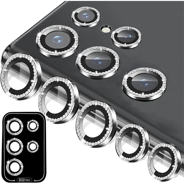 Lämplig För Samsung Galaxy S25Ultra S23 S24 Ultra S24 Plus S22Ultra Diamant Glänsande Färgglad Mobiltelefon Linsskyddsfilm Siliver-Z For Samsung S24 Plus