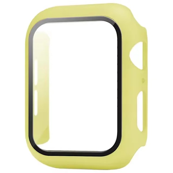 Härdat Glas + Skal för Apple Watch 10 46mm 42mm Ultra 2 49mm Skärmskydd Fodral iWatch 9 8 7 6 5 SE 45mm 41mm 44/40mm Skal Yellow Series 7 8 9 41MM