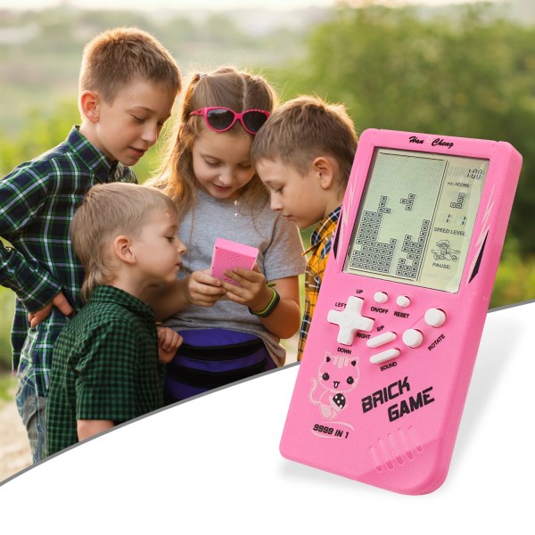 Klassisk nostalgisk stor skärm, Tetris-spelkonsol, elektronisk leksak för barnpussel, förbered två nr 5-batterier själv 1pc