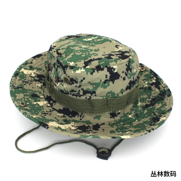 Kamouflage Taktisk Cap Militär Boonie Bucket Hat Armé Kepsar Camo Män Utomhussport Solhink Cap Fiske Vandring Jakt Hattar jungle digital