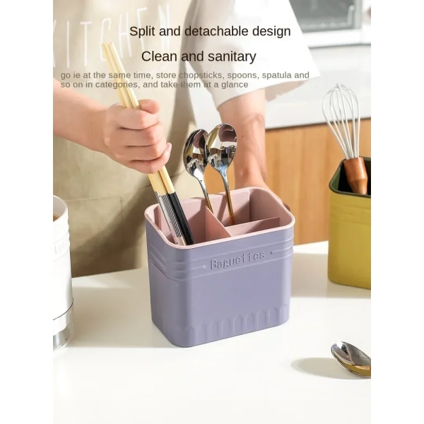 Dränering Chopstick Cylinder Chopstick Bur Väggmonterad Chopstick Korg Chopstick Rör Bestick Organizer Purple Cylinder