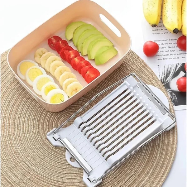 Lunchköttskärare Multifunktionell Rostfritt stål Skinka Frukt Grönsaker Ägg Ostskivare Hushållskök Skärprylar White