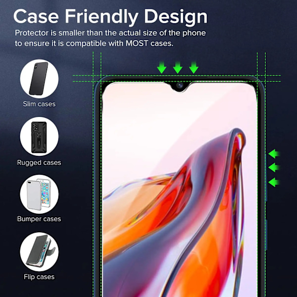 Skärmskydd för Redmi A3 Xiaomi, Härdat Glas HD Kristall 9H Hög Aluminium Anti-Repor Skalvänligt for Redmi A3 2 pcs