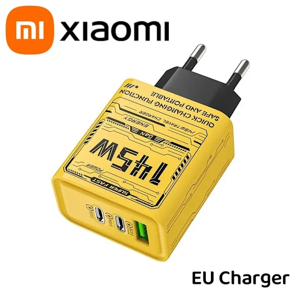 Xiaomi 145W Ultra Snabb Laddning 3-Portars PD USB Mobilladdare EU US UK För iPhone Samsung Huawei NY EU Charger