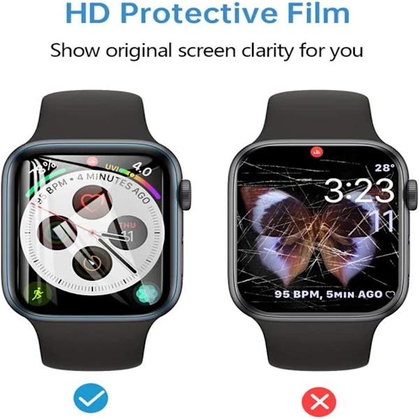 Skärmskydd för Apple Watch 44mm 40mm 45mm 41mm 38mm 42mm iwatch 6 SE 5 4 HD FILM Glass Skyddsfilm Apple Watch Series 7 8 2 pcs Series456 SE 44mm
