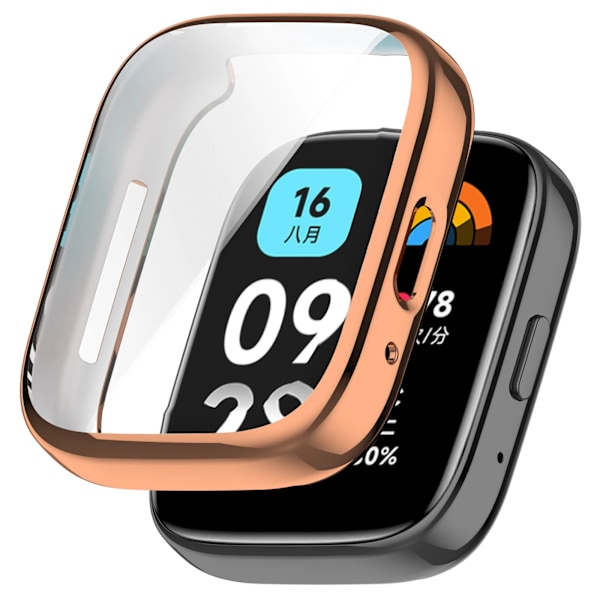 TPU Skyddsfodral För Xiaomi Redmi Watch 3 active Fulltäckande Skärmskydd För Redmi Watch 3 Smartklocka Stötfångarskal Rose Gold Mi Watch Lite 3