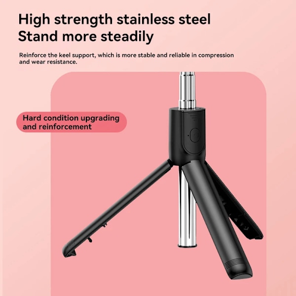 Xiaomi Bluetooth Selfie Stick Stativhållare Med Fjärrkontroll Fyllnadsljus Utdragbar Trådlös Fjärrkontroll Infällbart Telefonstativ White