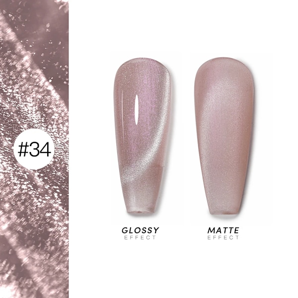 AS 15ml Magnetisk Katt Gel Nagellack Cat Eye Glitter Effekt Semi Permanent 36 Färger Soak Off UV Gel Lack Manikyr Nagelkonst YRM 34
