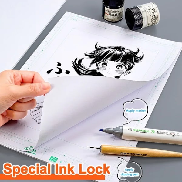 30Ark Comic Manuskript Papper A4/B4 110G Animering Design Ritning Papper Med Skala Tecknad Målning Practice Special Su Gäller4 SET A