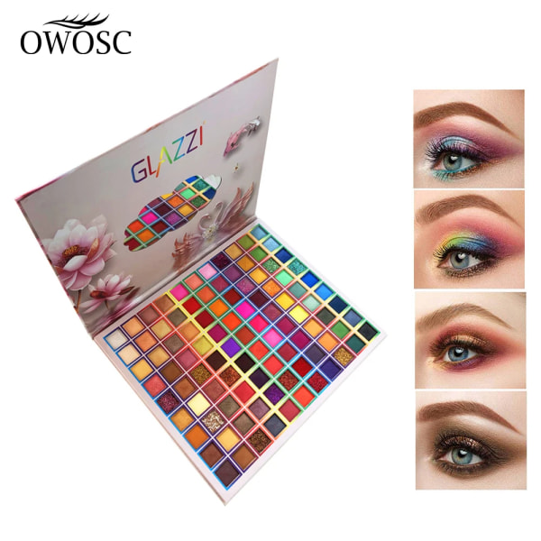 OWOSC 99 färger Ögonskuggspalett Glitter Shimmer Ögonskugga Pulver Matt Glitter Ögonskuggspalett Kosmetisk Makeup Kit 99 color 01