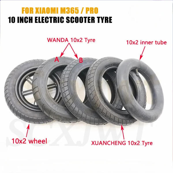 10x2 10 tums elektriska skoterhjul Däck 10X2-6.1 Ytterdäck Innerslang för Xiaomi Mijia M365 Pro Pro2 1S Tillbehör 10*2-6.1 WAN DA outer A X2