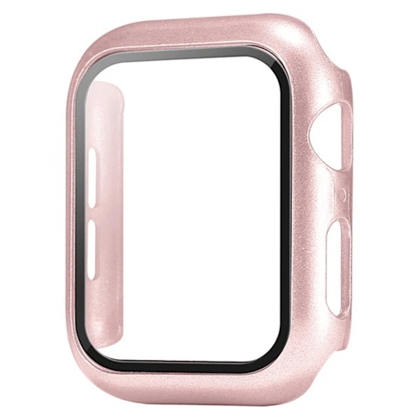 Glas+Skal För Apple Watch Fodral 9 8 7 6 SE 5 iWatch Tillbehör Skärmskydd Apple watch serie 44mm 40mm 41mm 45mm 42mm 38mm 12 rose gold Series S10 46MM