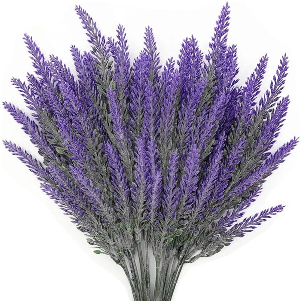 1 bunt konstgjorda blommor Romantisk lavendel Provence Plast Hemdekorativ vas för bröllopsinredning Korn jul falska växt White 1pcs