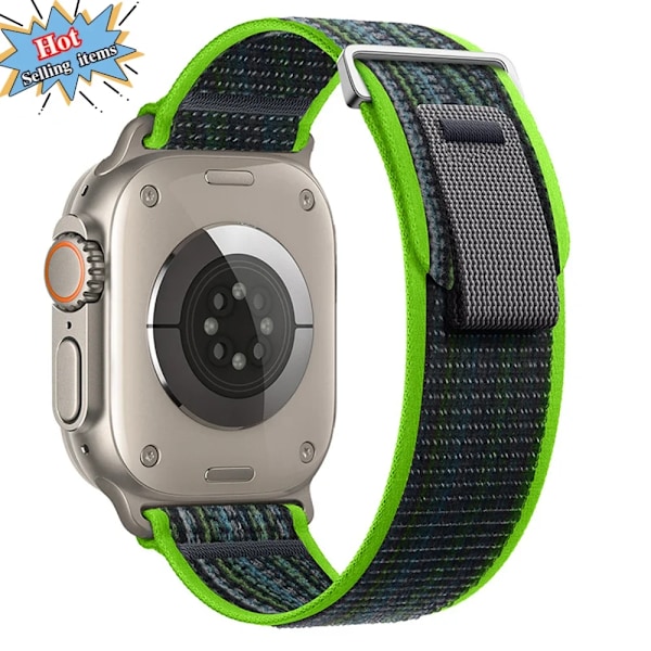 Trail Loop Strap För Apple Watch Ultra 2 49Mm Serie 9 8 7 45Mm 41Mm Sport Nylon Armband För Iwatch 6 5 4 3 Se 44Mm 40Mm 42Mm Lime blue For 38mm 40mm 41mm