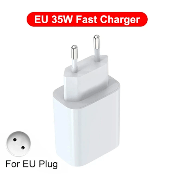 35W PD Snabbladdning För iPhone 15 14 13 12 11 Pro Max Plus X XR XS Max Magnetisk Trådlös Laddare Snabbladdning USB ny Kabel EU 35W Charger