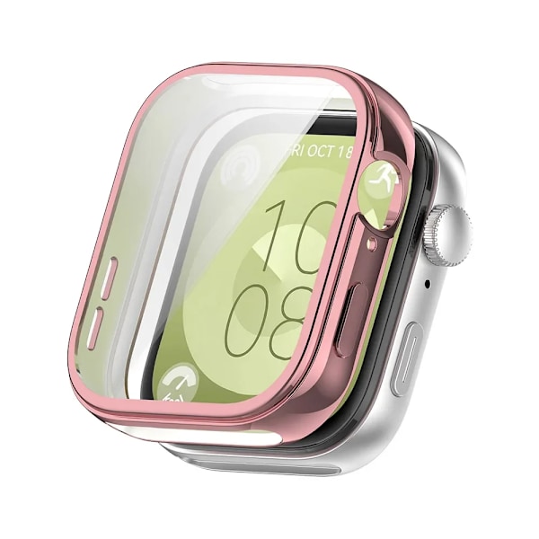Fullständigt skydd för Huawei Watch Fit 3 SmartWatch TPU Skärmskydd Fodral Skyddsram Stötfångarskal för Huawei Fit3 Tillbehör pink Huawei Watch Fit 3