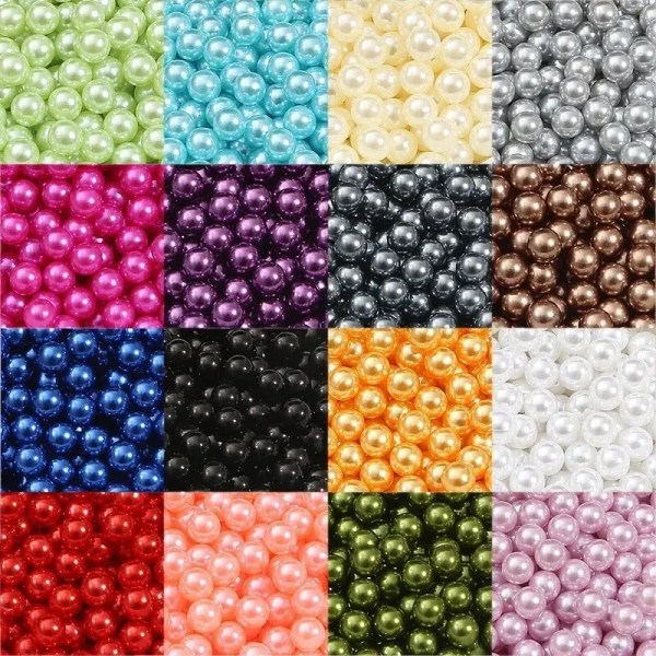 3-10 mm No-hole ABS Färgglad pärla lös pärla DIY Handgjorda dropplim Fyllningsmaterial Tillbehör Dekorativt hjälpmedel Naturlig stil Red Diameter 3mm 1000 PCs/bag