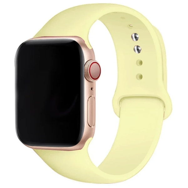 Silikonarmband för Apple Watch-remmar 49mm 40mm 44 mm 45mm 46mm 42mm 41mm 38mm sportarmband iWatch serie 10 9 8 3 SE ultra 2 41 cream yellow 38 40 41 S10-42mm ML