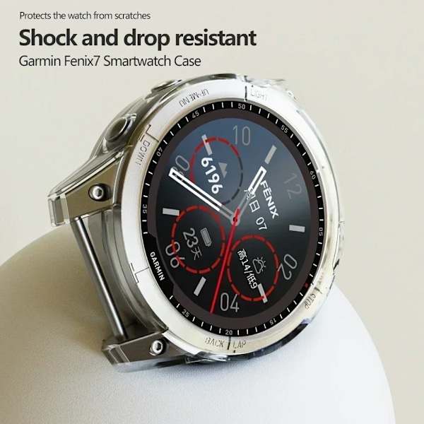 TPU Skyddsfodral för Garmin Fenix 7 7S 7X Smartklocka Klar Färgglad Mjukt Skydd Epix Pro 51mm 47mm 42mm Skal Black Garmin fenix 7X