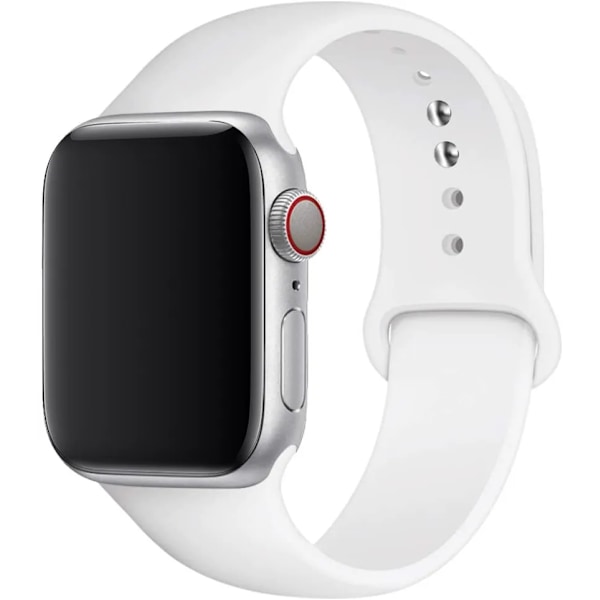 Silikonarmband för Apple Watch-armband 40 mm 49mm 44 mm 45mm 46mm 42mm 41mm 38mm sportarmband iWatch serie 10 9 8 3 SE ultra 2 White 38 40 41 mm M-L