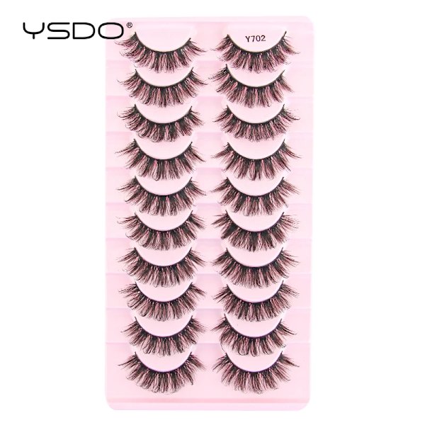 Lashes 3/10 Par Half Lashes Katt Öga Naturliga Långa Snor 3D Mink Ögonfransar Full Remsa Lashes Makeup Förlängning Verktyg 10 pairs-  Y702