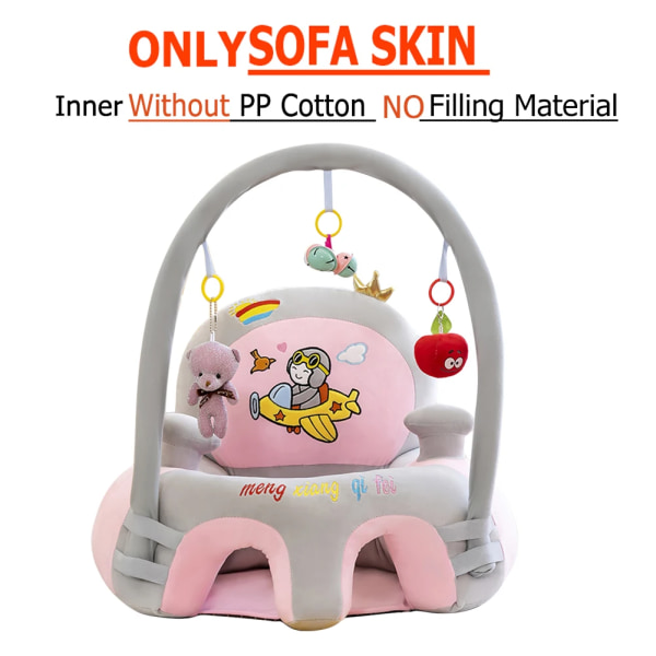 Baby Anti - fall spädbarnsstol som lär sig sitta Bekvämt toddler Pink Only Cover