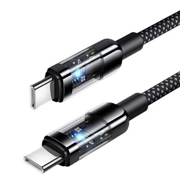 100W USB Typ C Kabel Snabbladdningskabel För Samsung Xiaomi Redmi OnePlus LED Telefon Datakabel För iPhone 15 16 Laddare Tillbehör Type C To Type C 2m