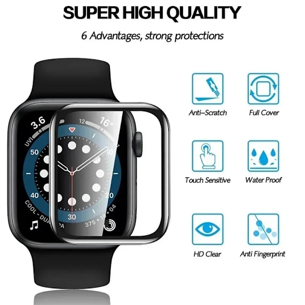 5 st Skärmskydd för Apple Watch 10 9 8 7 6 5 40MM 41MM 42MM 44MM 45MM 46MM Keramisk Film för IWatch Ultra 49MM Ej Glas Series 456 SE 40MM 5PCS