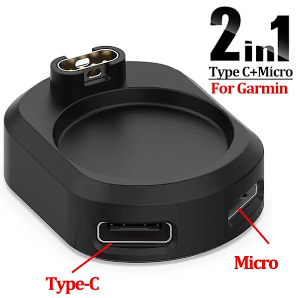 Laddadapter för Garmin Klocka Forerunner 265 965 245 955 255s Venu 3 S SQ2 Laddningskontakt Konverterare För iOS USB-kabel Typ C 1 x Dust Plug C