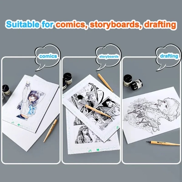 30Ark Comic Manuskript Papper A4/B4 110G Animering Design Ritning Papper Med Skala Tecknad Målning Practice Special Su Gäller4 SET A