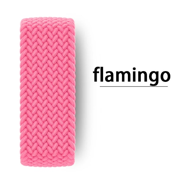 Flätat Solo Loop Armband för Apple Watch 44mm 45mm 42mm 40mm 41mm 46mm Armband correa iwatch Series Ultra 2 10 9 SE 8 7 6 5 Rem flamingo M