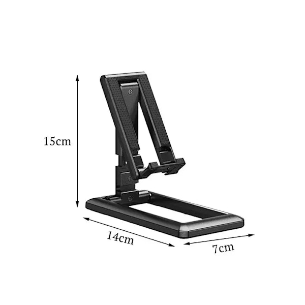 Vikbart Tablet Mobiltelefon Skrivbordsställ för iPad iPhone Samsung Skrivbordshållare Justerbart Skrivbordsfäste Smartphone Ställ T2 Black