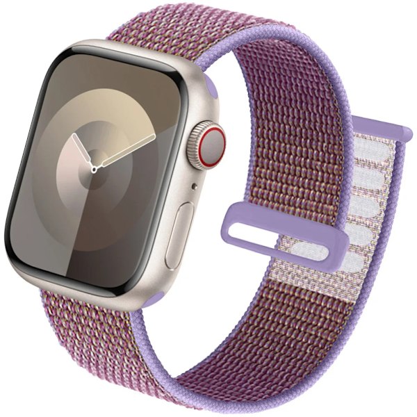 Strap För Apple Watch Band 44Mm 40Mm 45Mm 41Mm 49Mm 42Mm 38Mm 45 Mm Nylon Armband 8 7 Se 6 5 4 3 Ultra 2 Bander 33 Lilac 38mm-40mm-41mm