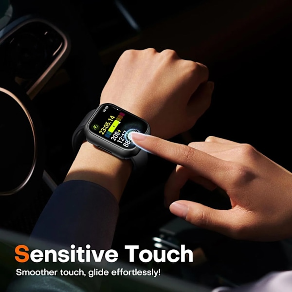 Härdat glas + fodral för Apple Watch 46 mm 44 mm 45 mm 41 mm 40 mm 42 mm skärmskydd för iWatch serie 10 9 8 7 6 SE 5 tillbehör 14matte transparent 41MM(Series7 8 9)
