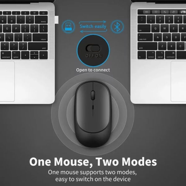 Trådlös mus Uppladdningsbar mus Gamer Dubbla lägen Bluetooth-kompatibla 2.4G USB Mute-möss för laptop Pad Tablet Macbook Mause