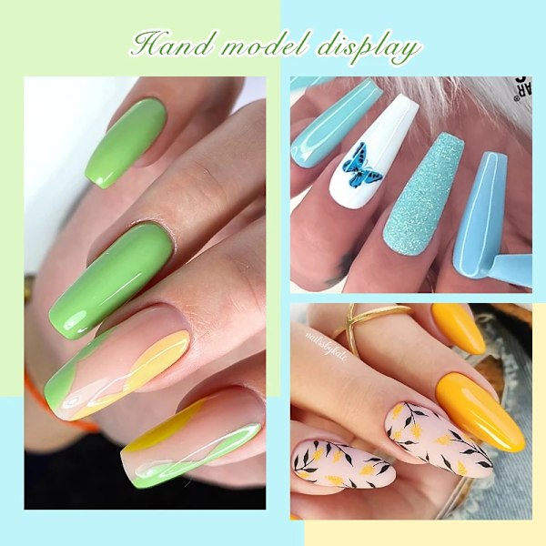 MEET ACROSS 6-pack Gel Nagellack Set Lila Blå Vår Sommar Allt För Dekoration UV Gel Vernis Långvarig Nagelkonst Manikyr ZH24099