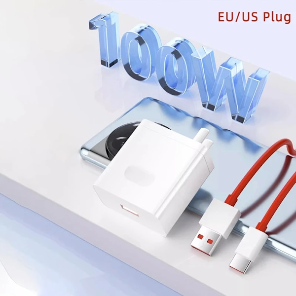 För Oneplus Original 100W SuperVOOC Laddare Snabbladdning US EU USB till ny Kabel För Oneplus 13r 12 11 10 13 Pro EU Charger no Cable
